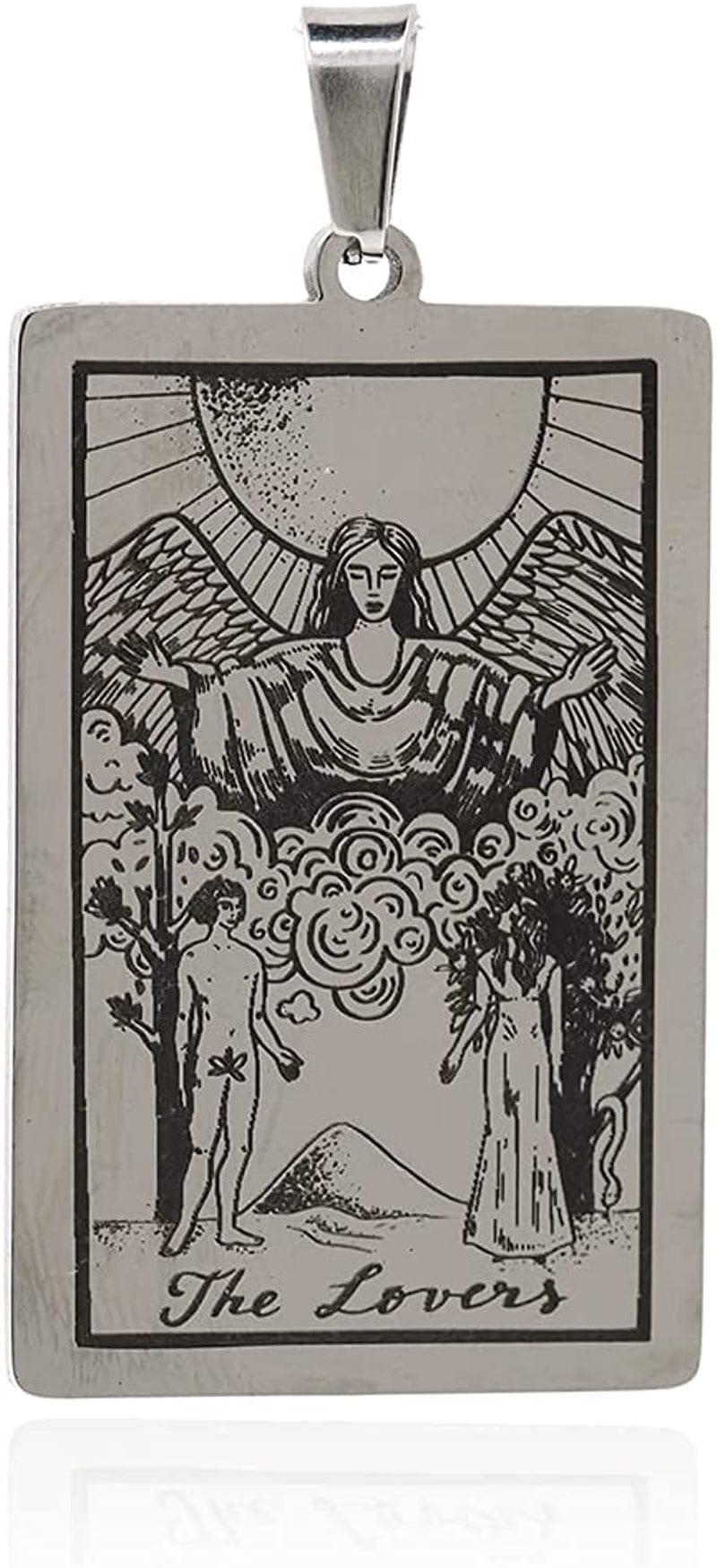 Stainless Steel Tarot Card Pendant Charm, Exquisite Sun Necklace, Moon Charm, DIY Jewelry Making Supplies 47X24X1.5Mm Loves