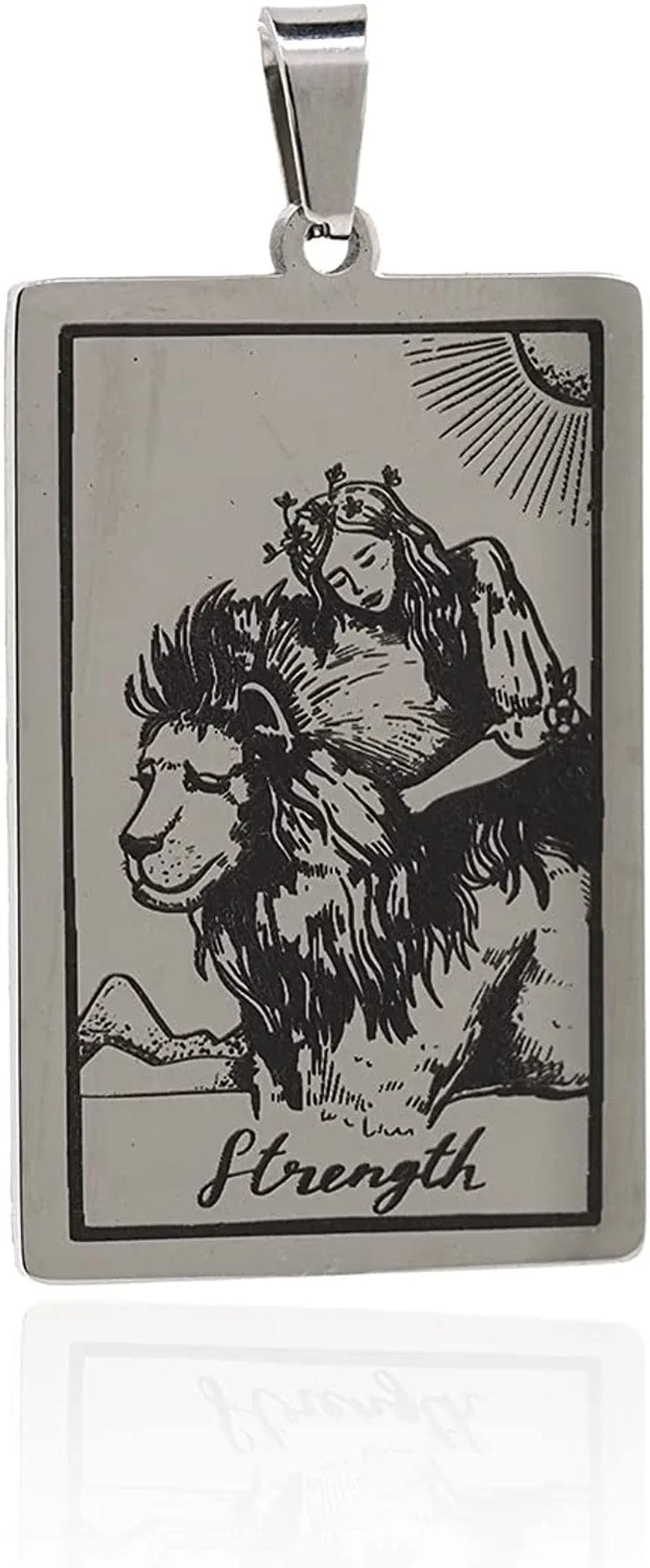 Stainless Steel Tarot Card Pendant Charm, Exquisite Sun Necklace, Moon Charm, DIY Jewelry Making Supplies 47X24X1.5Mm Strength