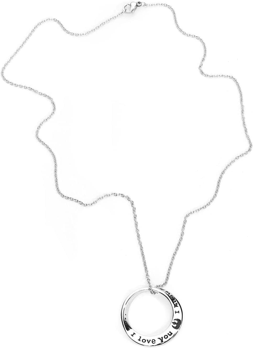 Star Wars Stainless Steel I Love You I Know Mobius Necklace.