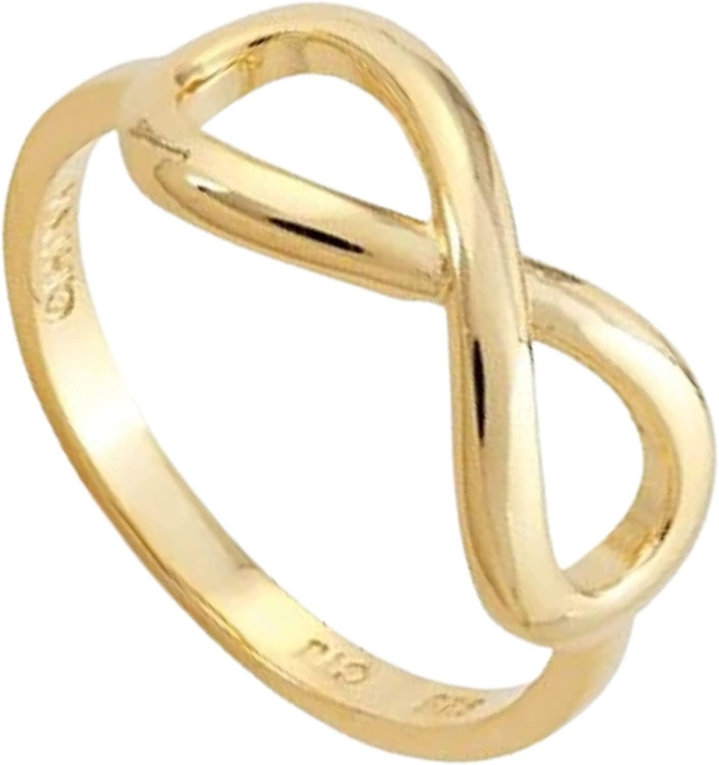 Sterling Silver 14K Gold Plated Infinity Ring for Women | Gold and Silver Infinity Designed Band Ring by Gold Plated Infinity Ring / 9