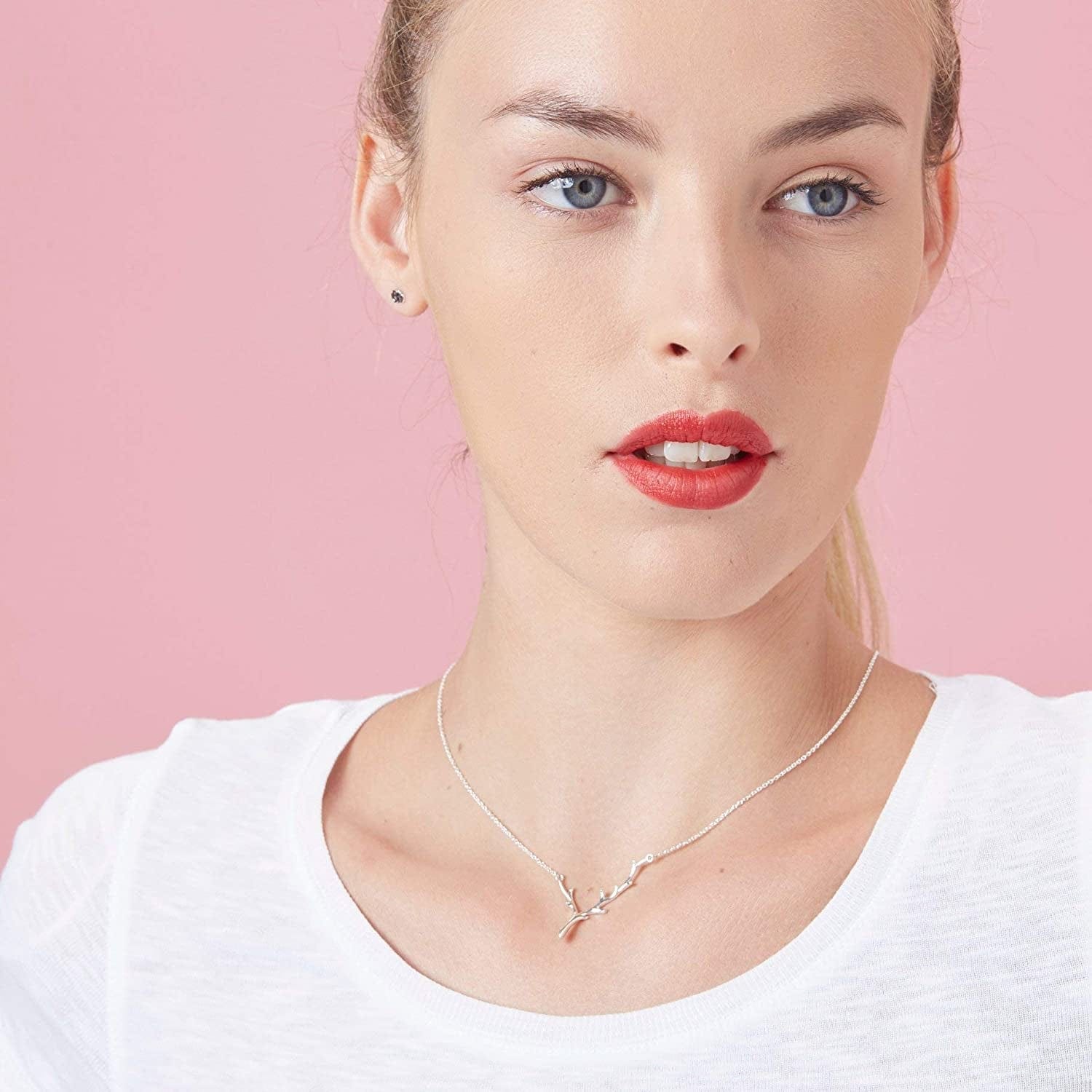 Sterling Silver Branch Necklace, 18 Inches