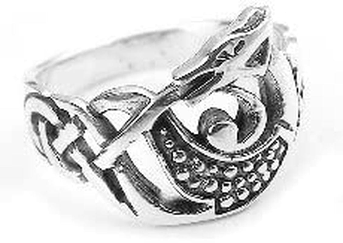 Sterling Silver Celtic Knot DRAGON Ring(Sizes 4,5,6,7,8,9,10,11,12,13)