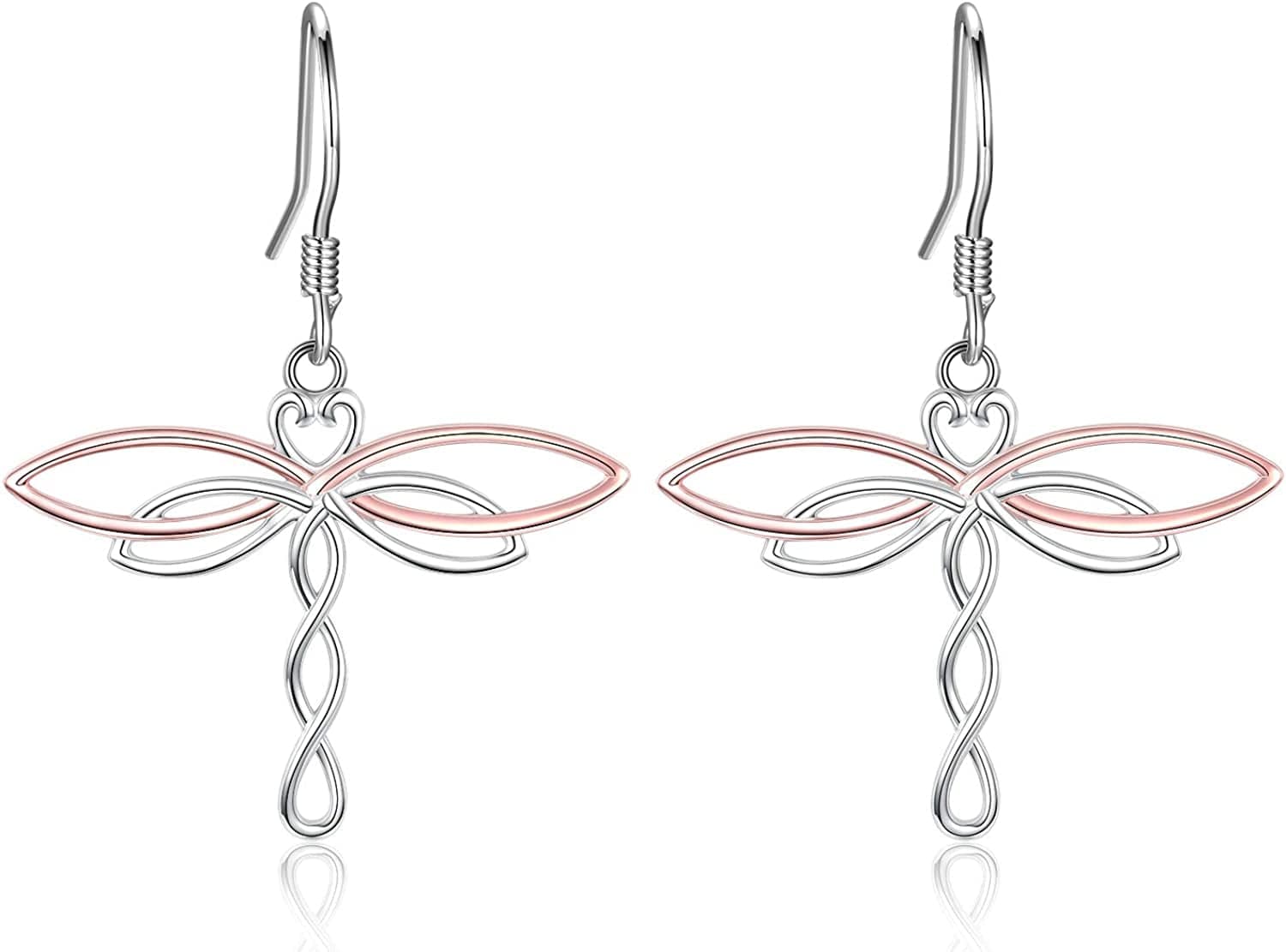 Sterling Silver Dragonfly Earrings for Women: Celtic Infinity Dangle Dragonfly Earrings Christmas Jewelry Gifts for Dragonfly Lovers Infinity dragonfly
