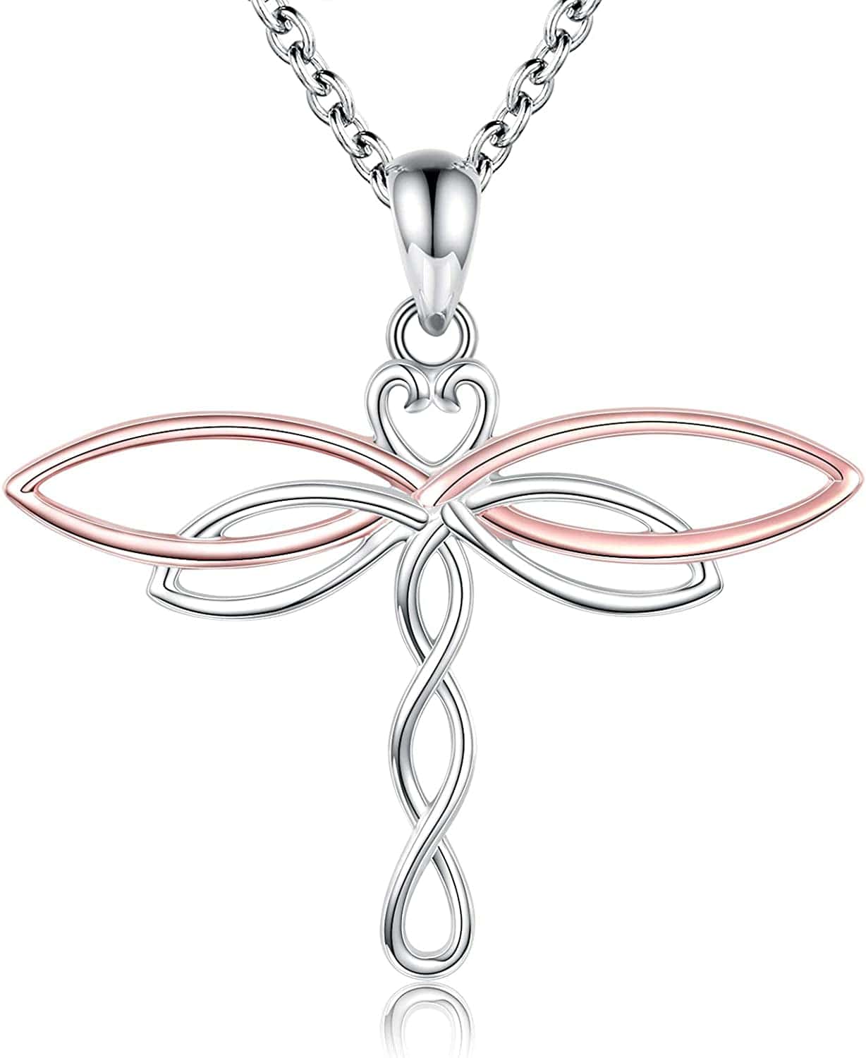 Sterling Silver Dragonfly Necklace for Women: Celtic Infinity Dragonfly Pendant Christmas Jewelry Gifts for Dragonfly Lovers Infinity dragonfly