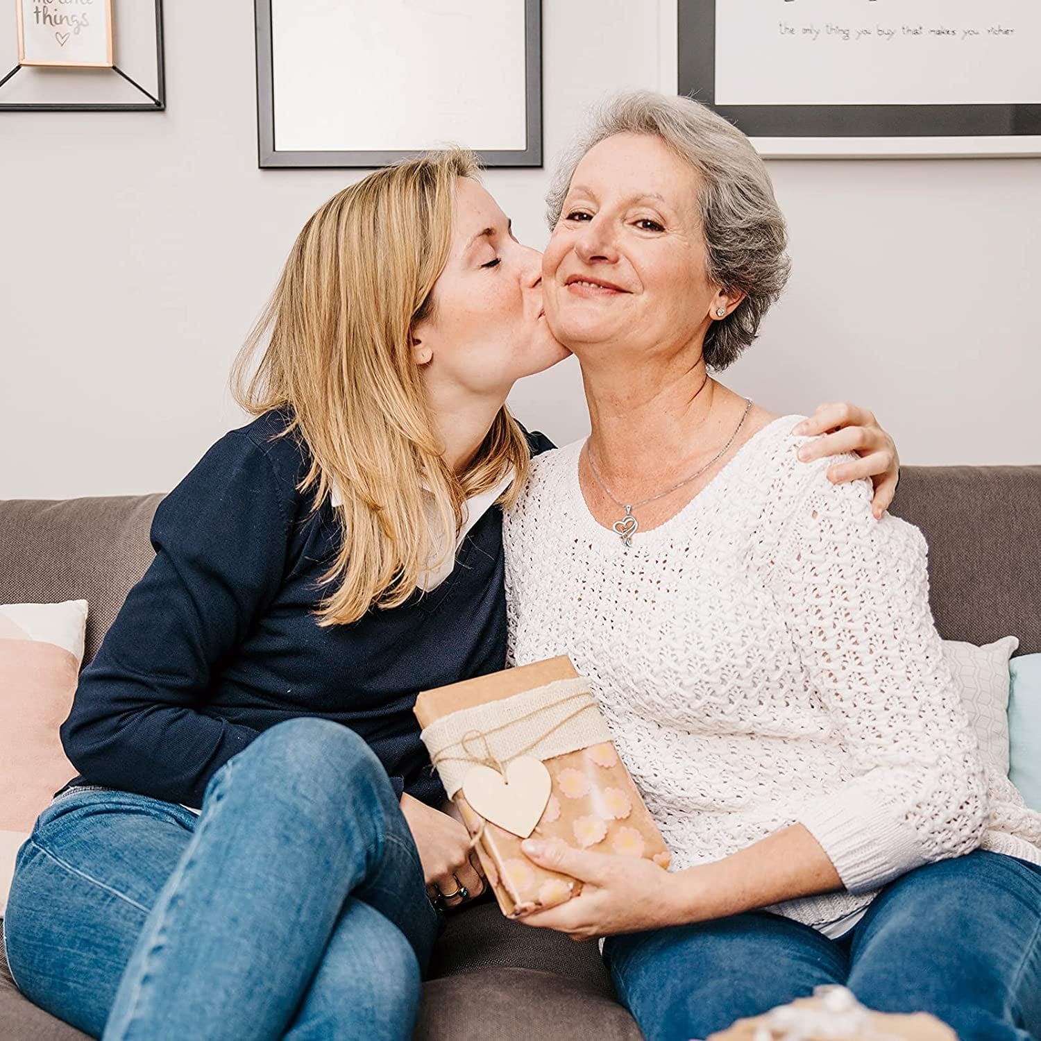 Sterling Silver Heart Rose Necklaces for Women,Birthday Christmas Jewelry Gifts for Her Girlfriend Wife Mom