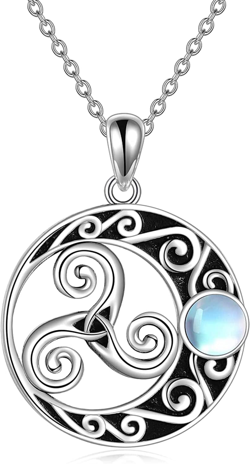 Sterling Silver Irish Celtic Knot Triquetra Trinity Vintage Viking Jewelry for Women Men Triskele