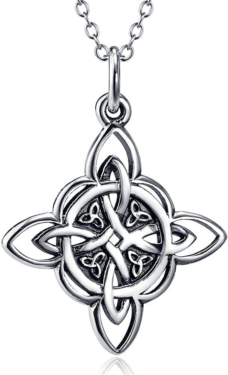 Sterling Silver Irish Celtic Knot Triquetra Trinity Vintage Viking Jewelry for Women Men Triquetra