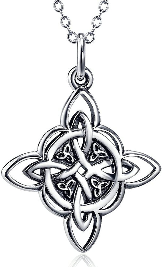 Sterling Silver Irish Celtic Knot Triquetra Trinity Vintage Viking Jewelry for Women Men Triquetra