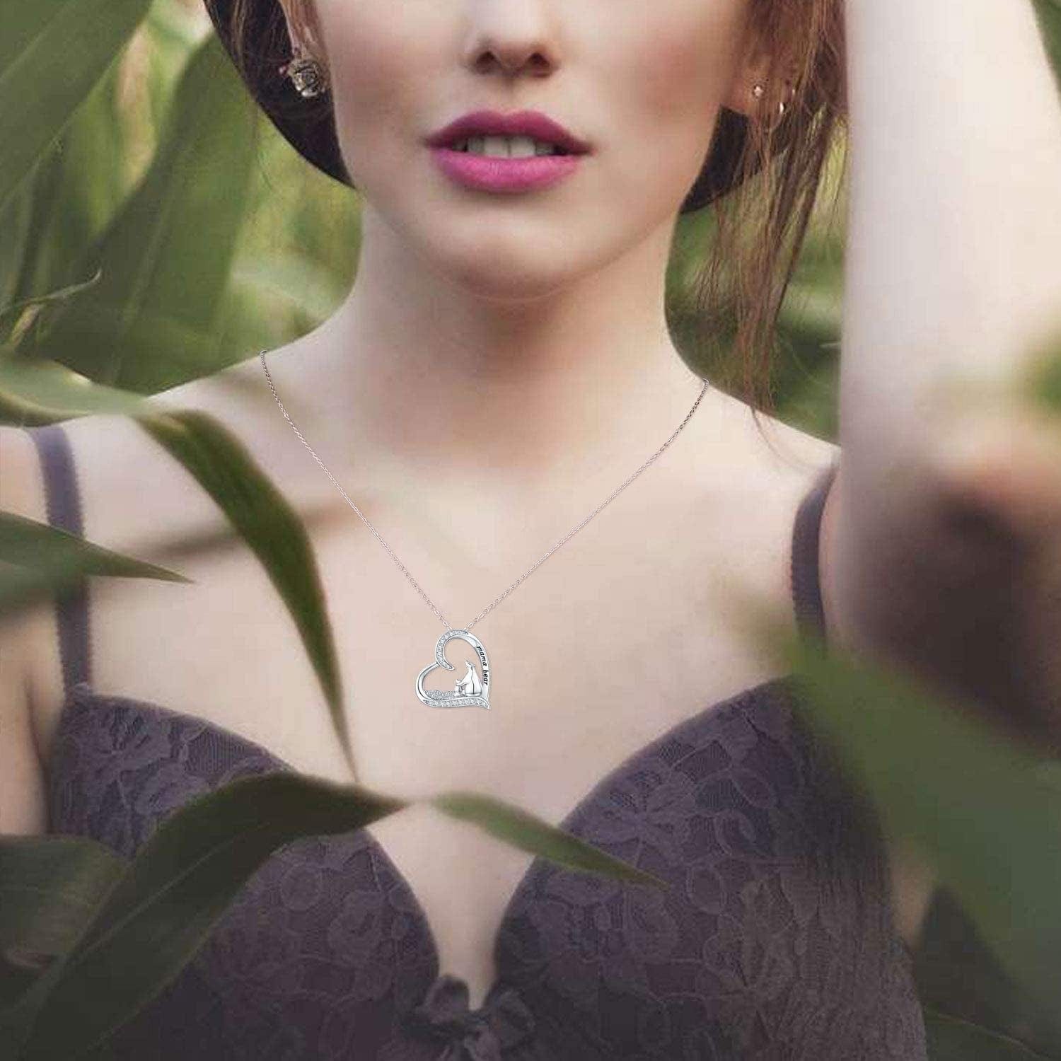 Sterling Silver Mom Necklace Mama Bear Pendant Necklace Jewelry for New Mom Grandmother Women