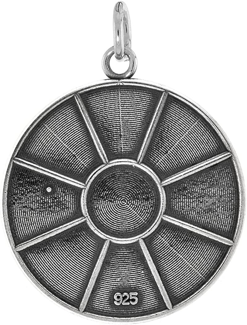 Sterling Silver New Orleans Water Meter Manhole Cover Necklace Antiqued Finish 1 Inch Tall, 16-30 Inch Chain