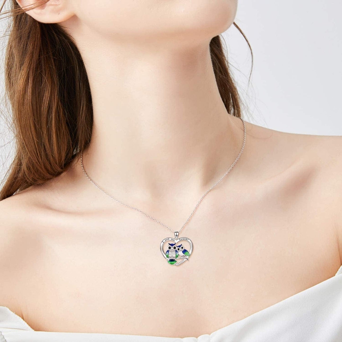 Sterling Silver Owl Necklace Mother Daughter Owl Lover Bird Pendant Necklace Mother'S Day Gifts for Women Grandmother Daughter Mom