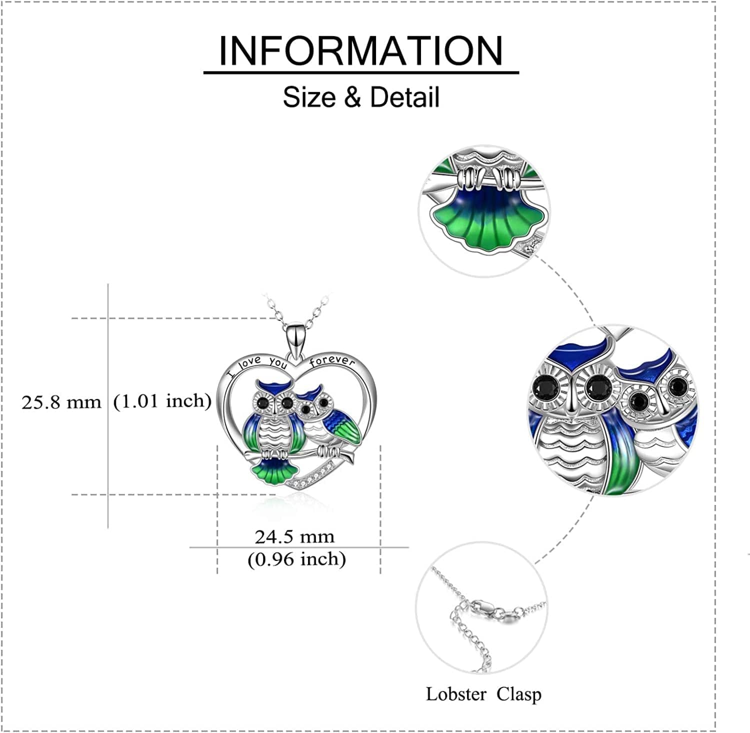 Sterling Silver Owl Necklace Mother Daughter Owl Lover Bird Pendant Necklace Mother'S Day Gifts for Women Grandmother Daughter Mom