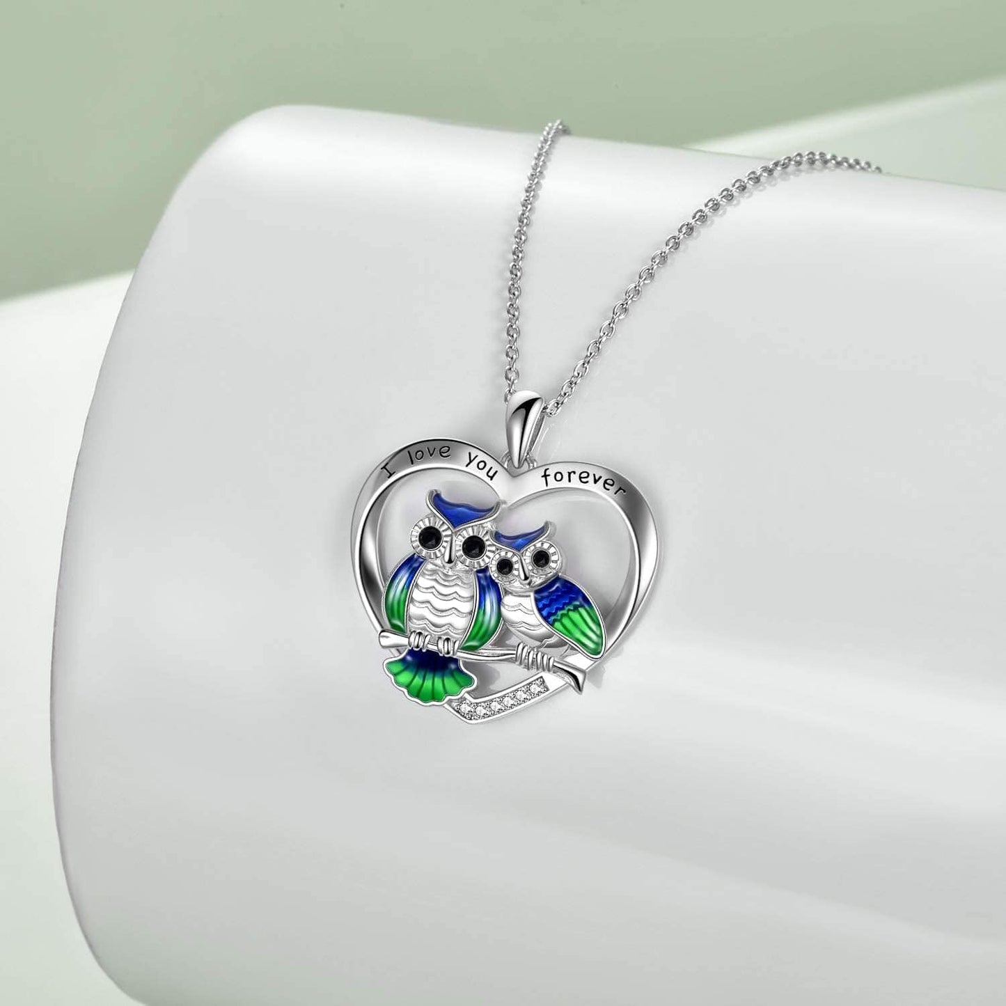Sterling Silver Owl Necklace Mother Daughter Owl Lover Bird Pendant Necklace Mother'S Day Gifts for Women Grandmother Daughter Mom