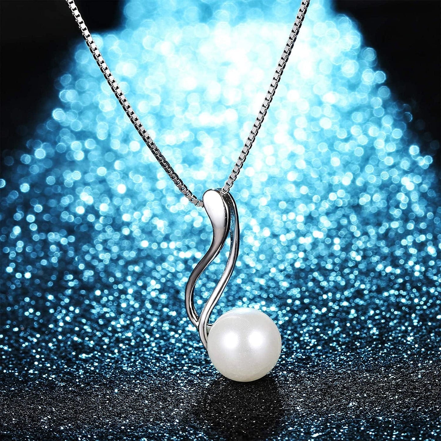Sterling Silver Pearl Jewelry Set 18K Gold Plated Genuine Freshwater Cultured Pearl Jewelry Pendant Necklace Pearl Earrings for Women Girls White Pearl Set