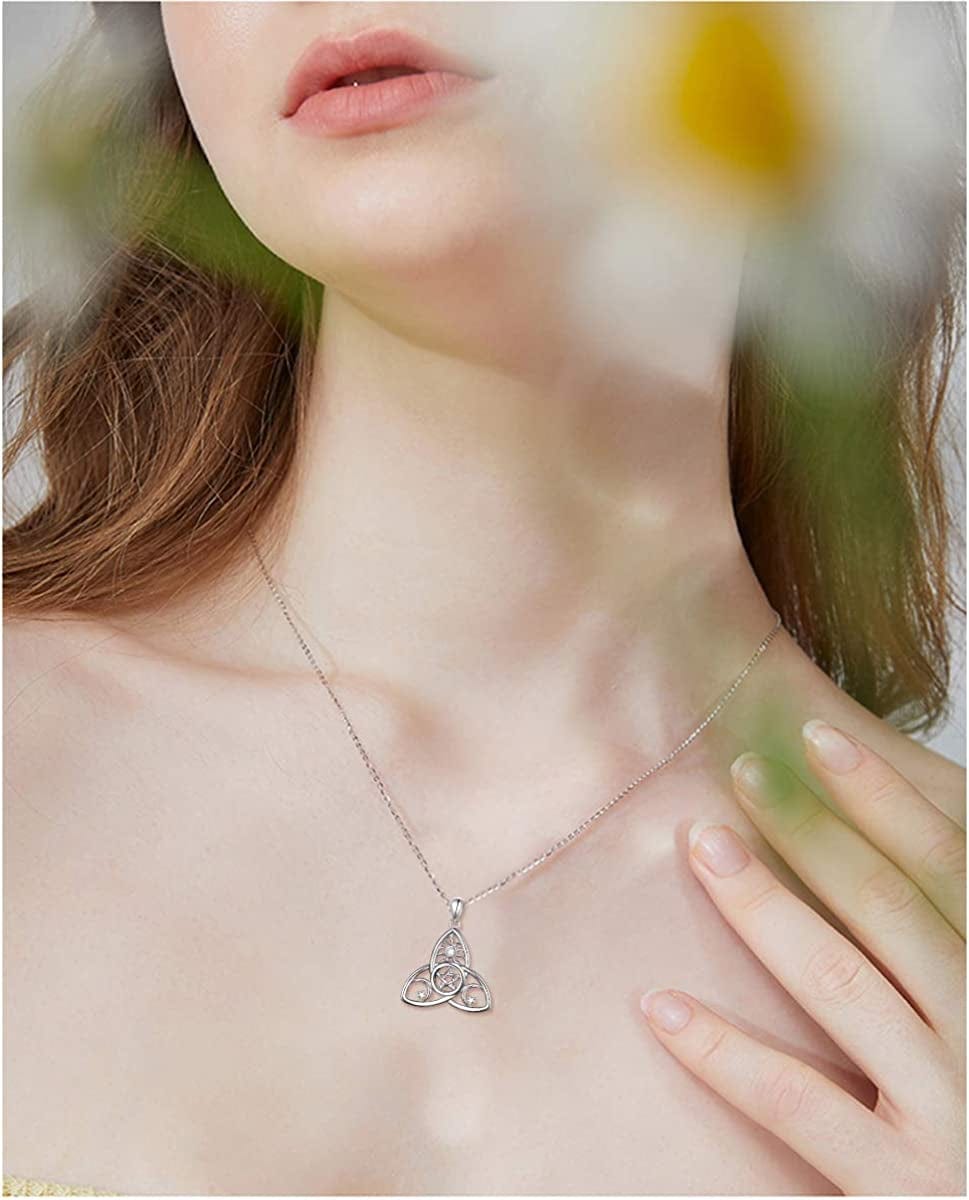 Sterling Silver Triple Moon Goddess Triquetra Pentacle Knot Necklace Pagan Wicca Pendant Necklace or Ring