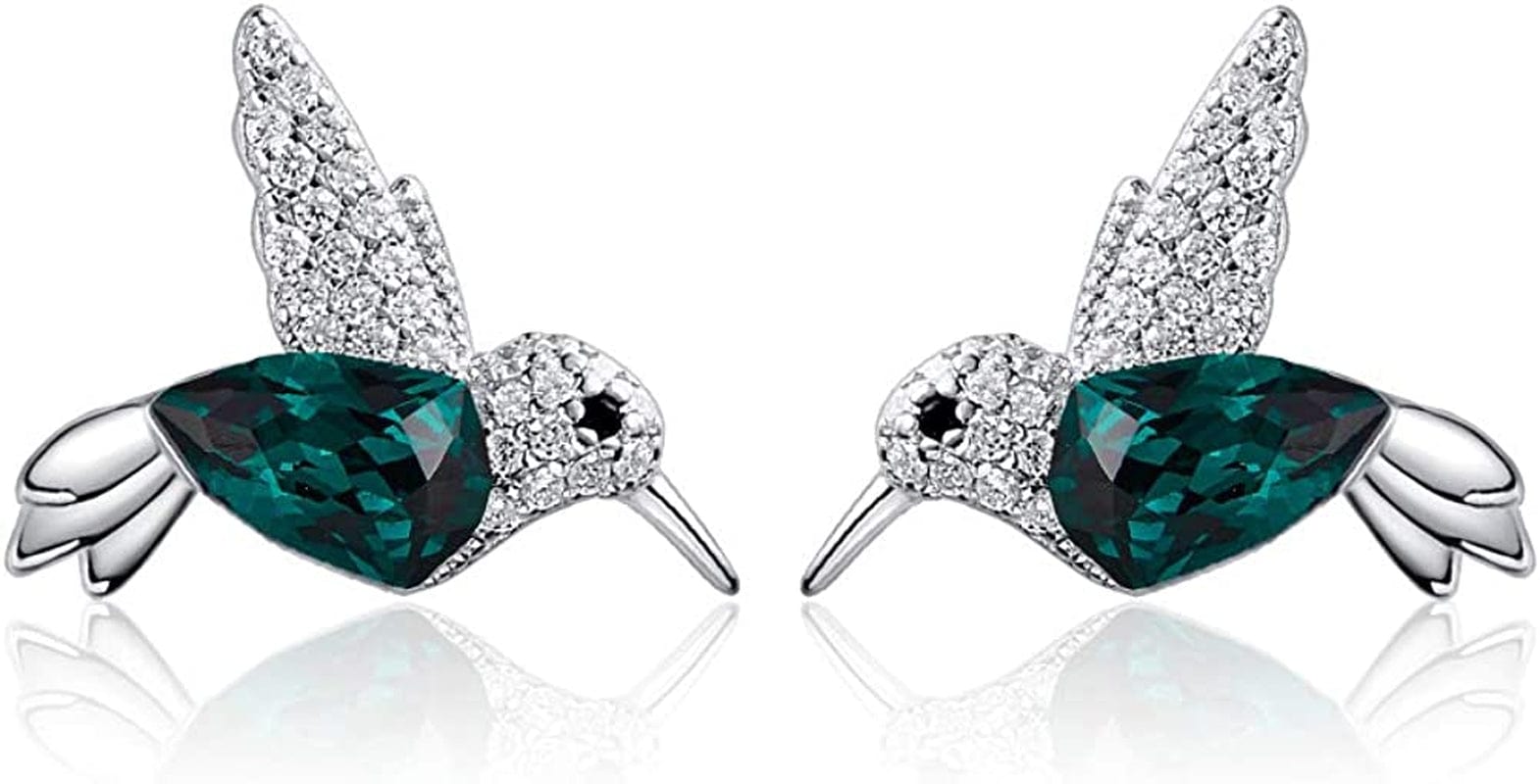 Stud Earring for Women of a Hummingbird Embelished with Beautiful Crystals.