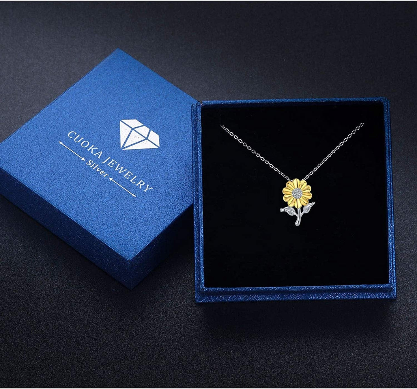 Sunflower Necklace 925 Sterling Silver Sunflower Jewelry Sunflower Gift Summer Jewelry for Women