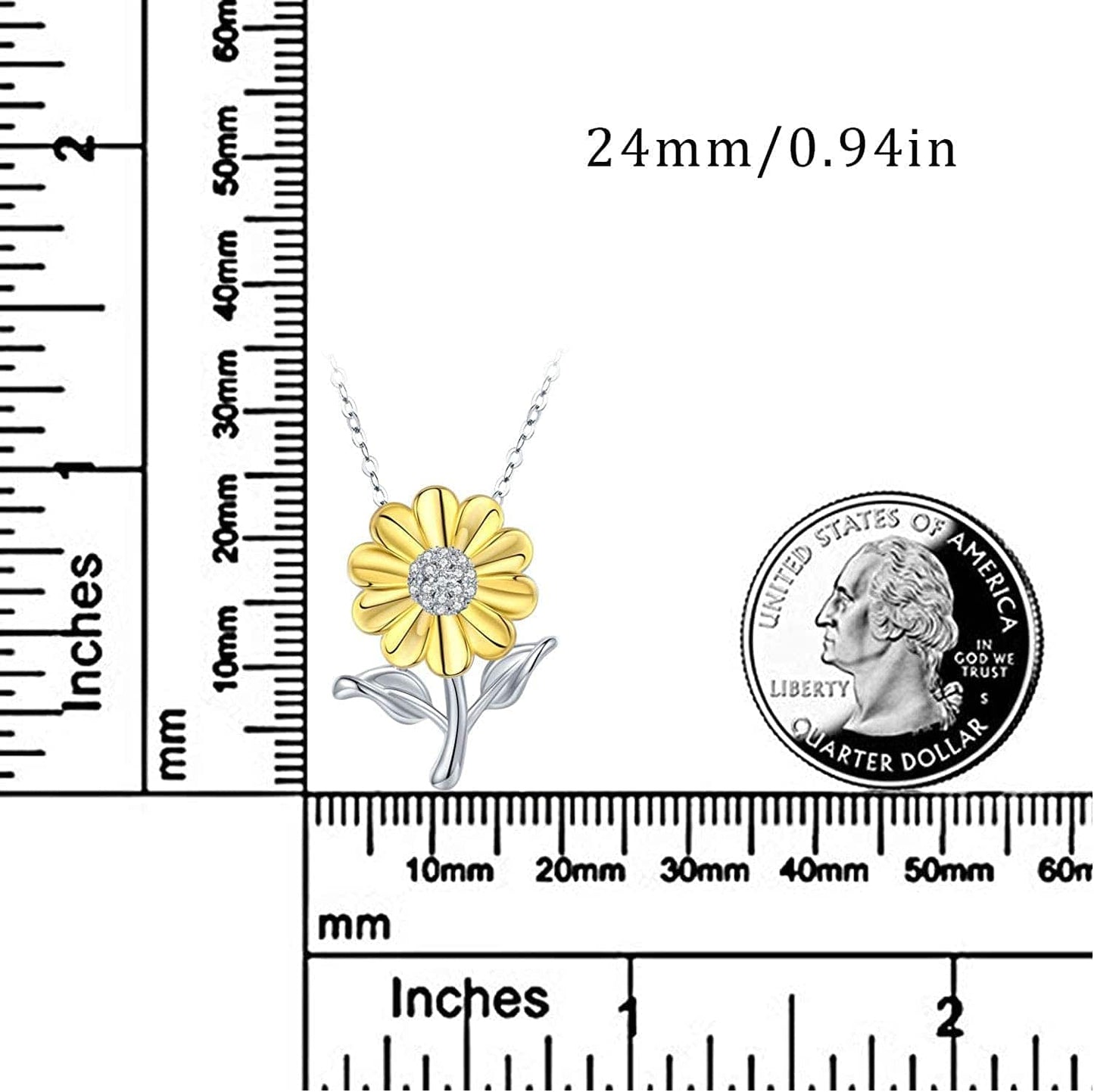 Sunflower Necklace 925 Sterling Silver Sunflower Jewelry Sunflower Gift Summer Jewelry for Women