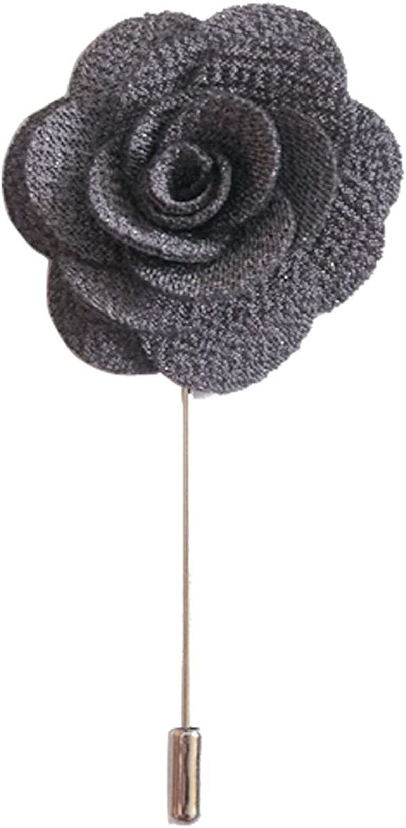 Sunny Home Men'S Lapel Flower Stick Brooch Pin Boutonniere for Suit Tuxedo Corsage Dark Grey / 3.74in