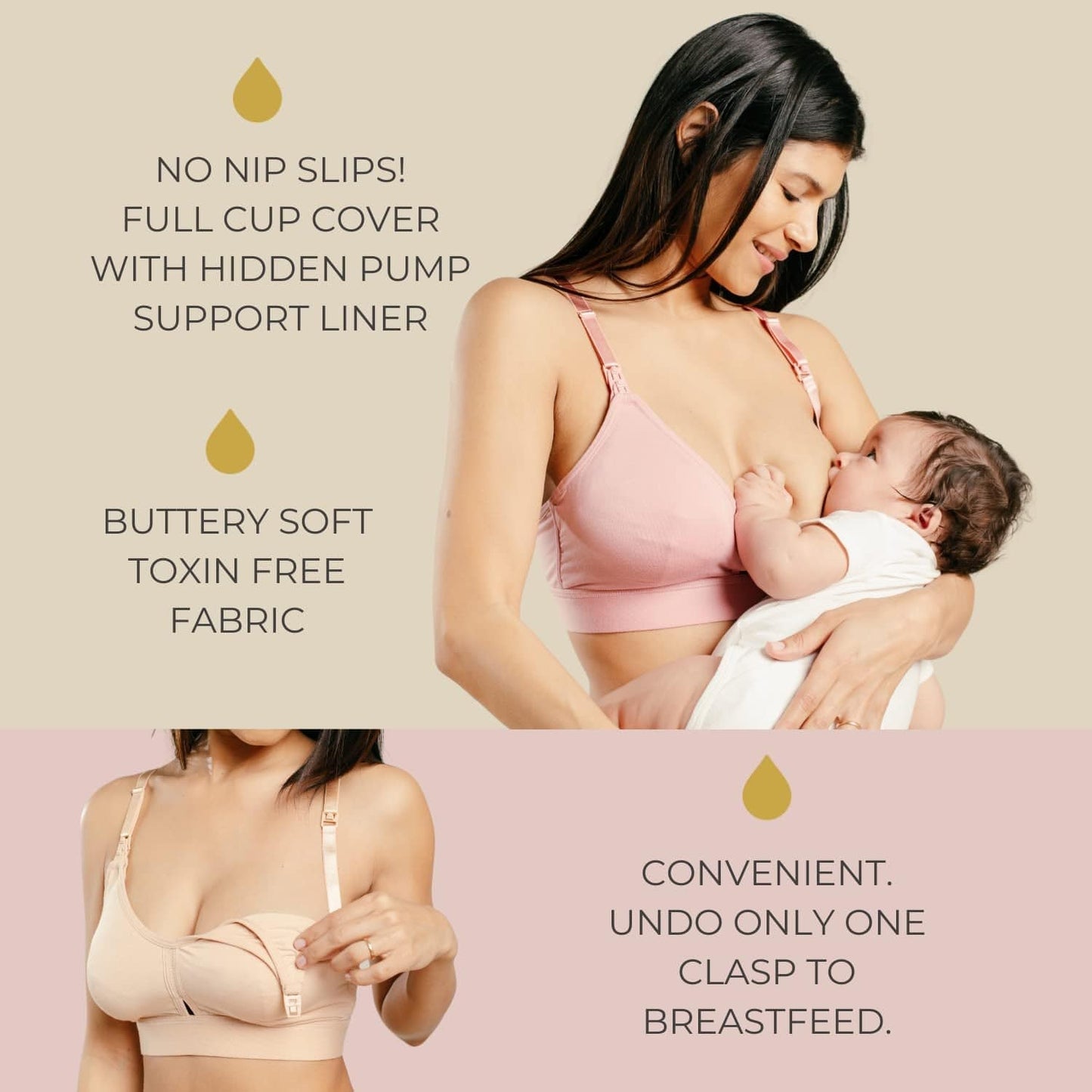 Supermom Pumping and Nursing Bra in One - Adjustable Pumping Bra Hands Free - Maternity Breast Pump Bra