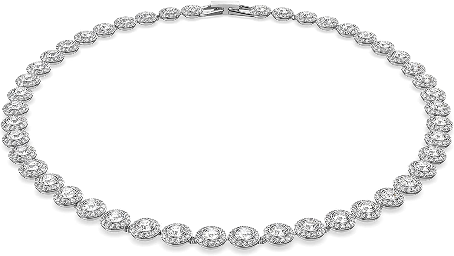 Swarovski Angelic Crystal Jewelry Collection, Rhodium Tone Finish, Blue Crystal, Pink Crystal, Clear Crystal Necklace