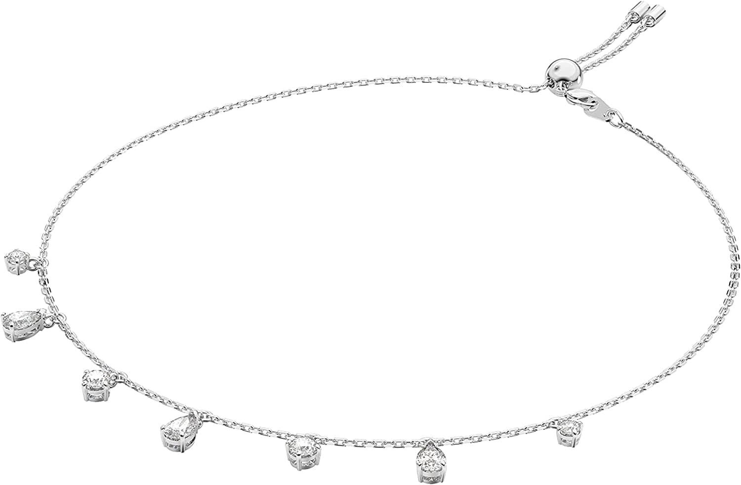 Swarovski Attract Crystal Necklace and Earrings Jewelry Collection Choker Necklace - Rhodium Tone