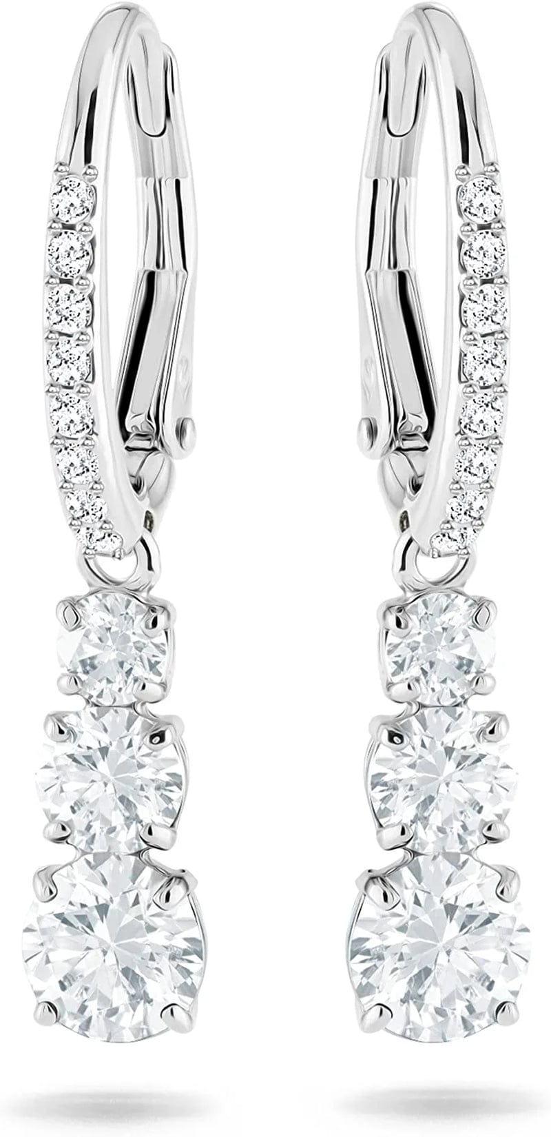 Swarovski Attract Trilogy Crystal Necklace and Earrings Jewelry Collection Pierced Earrings