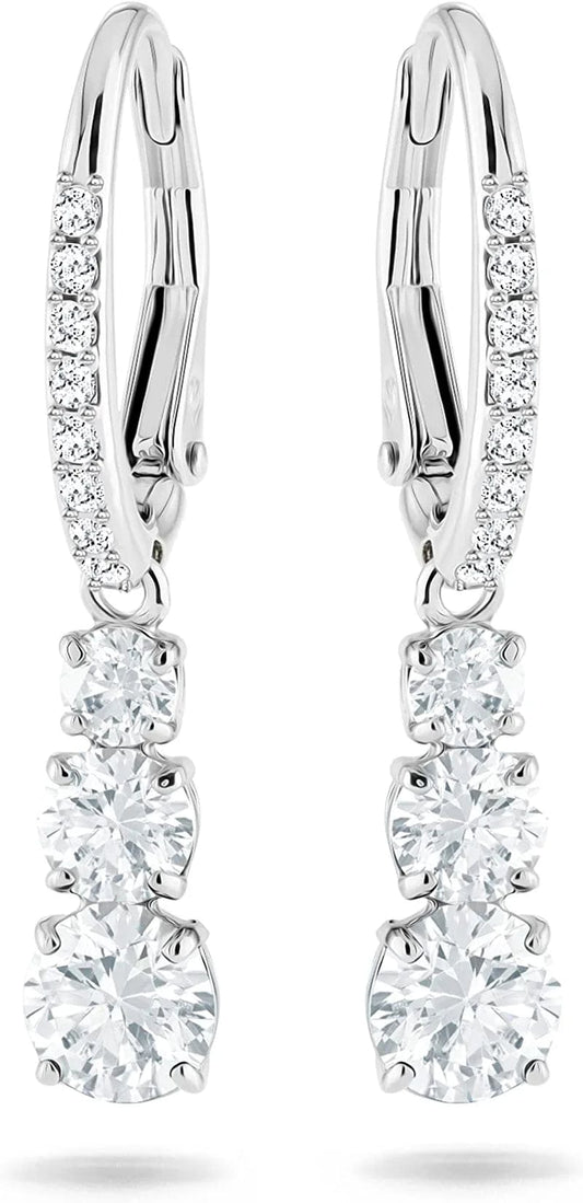 Swarovski Attract Trilogy Crystal Necklace and Earrings Jewelry Collection Pierced Earrings