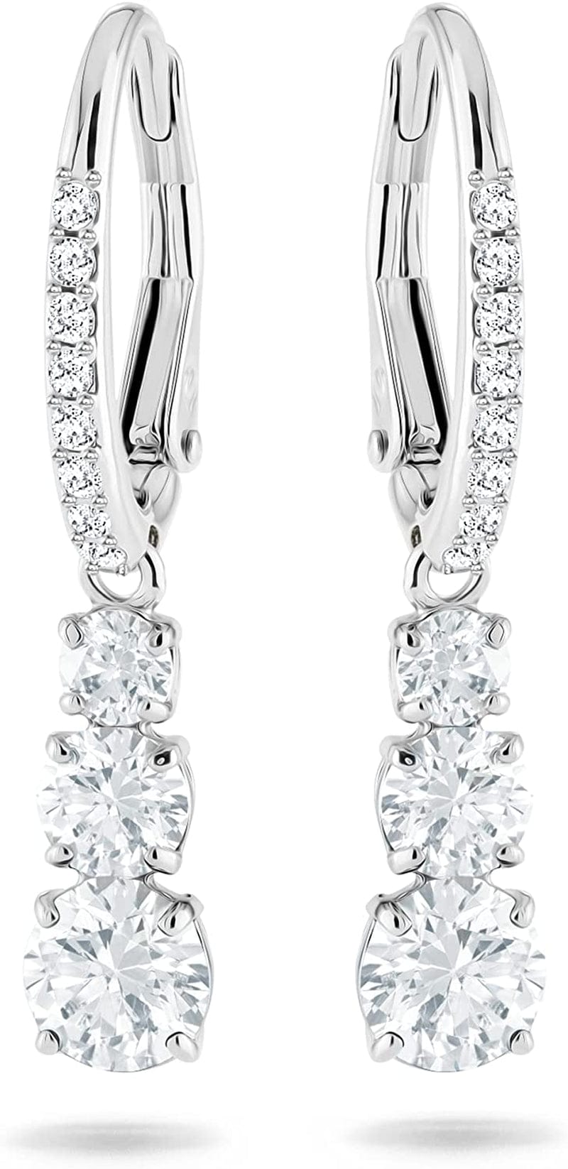 Swarovski Attract Trilogy Crystal Necklace and Earrings Jewelry Collection Pierced Earrings