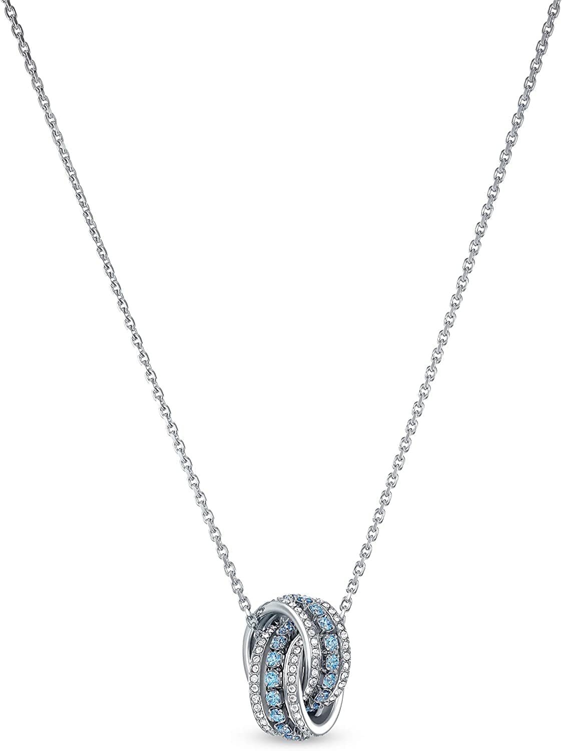 Swarovski Further Crystal Jewelry Collection, Blue Crystals, Clear Crystals Necklace - Blue & Clear Crystals