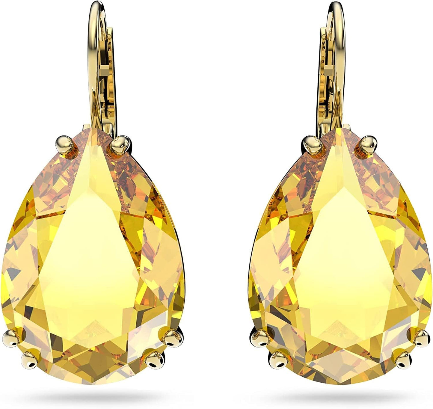 Swarovski Millenia Crystal Jewelry Earring Collection, Blue Crystals, Pink Crystals, Yellow Crystals, Clear Crystals, Rhodium Finish Earrings - Yellow Crystals