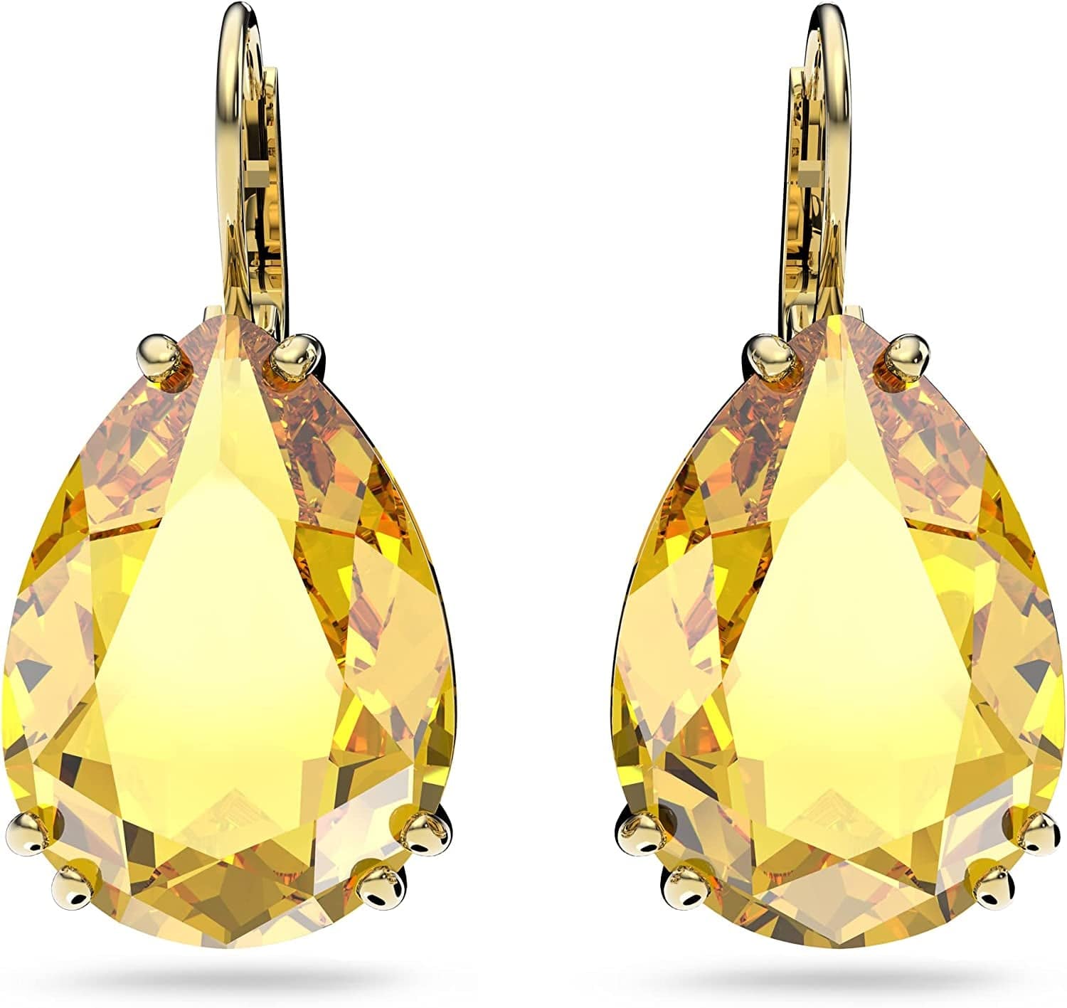 Swarovski Millenia Crystal Jewelry Earring Collection, Blue Crystals, Pink Crystals, Yellow Crystals, Clear Crystals, Rhodium Finish Earrings - Yellow Crystals