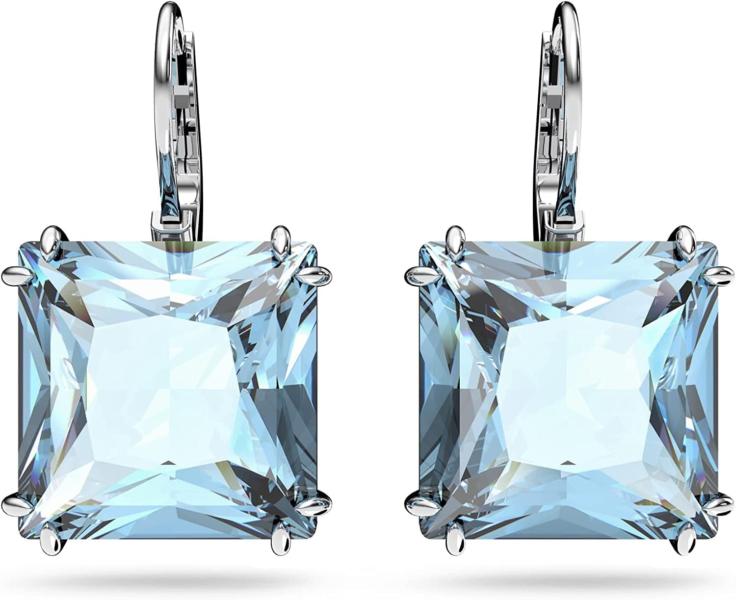 Swarovski Millenia Crystal Jewelry Earring Collection, Blue Crystals, Pink Crystals, Yellow Crystals, Clear Crystals, Rhodium Finish Drop Earrings - Blue Crystals