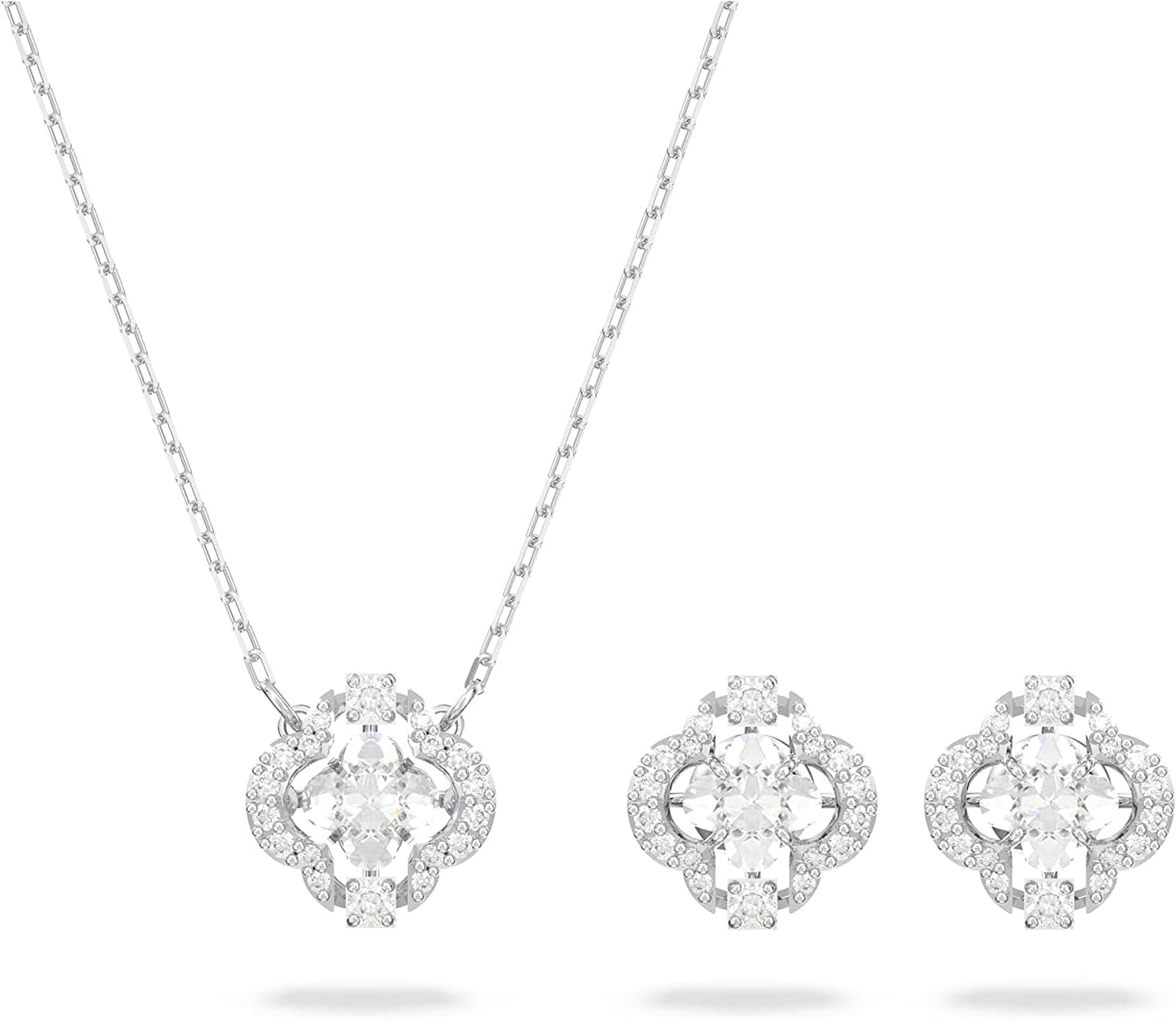 Swarovski Sparking Dance Crystal Necklace and Earring Set Jewelry Collection Clear Jewelry Set