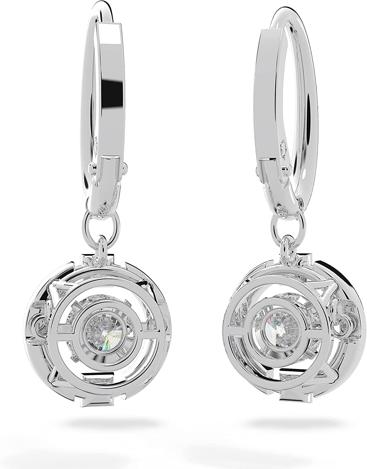 Swarovski Sparkling Dance round Jewelry Collection, Rhodium Finish, Blue Crystals, Clear Crystals