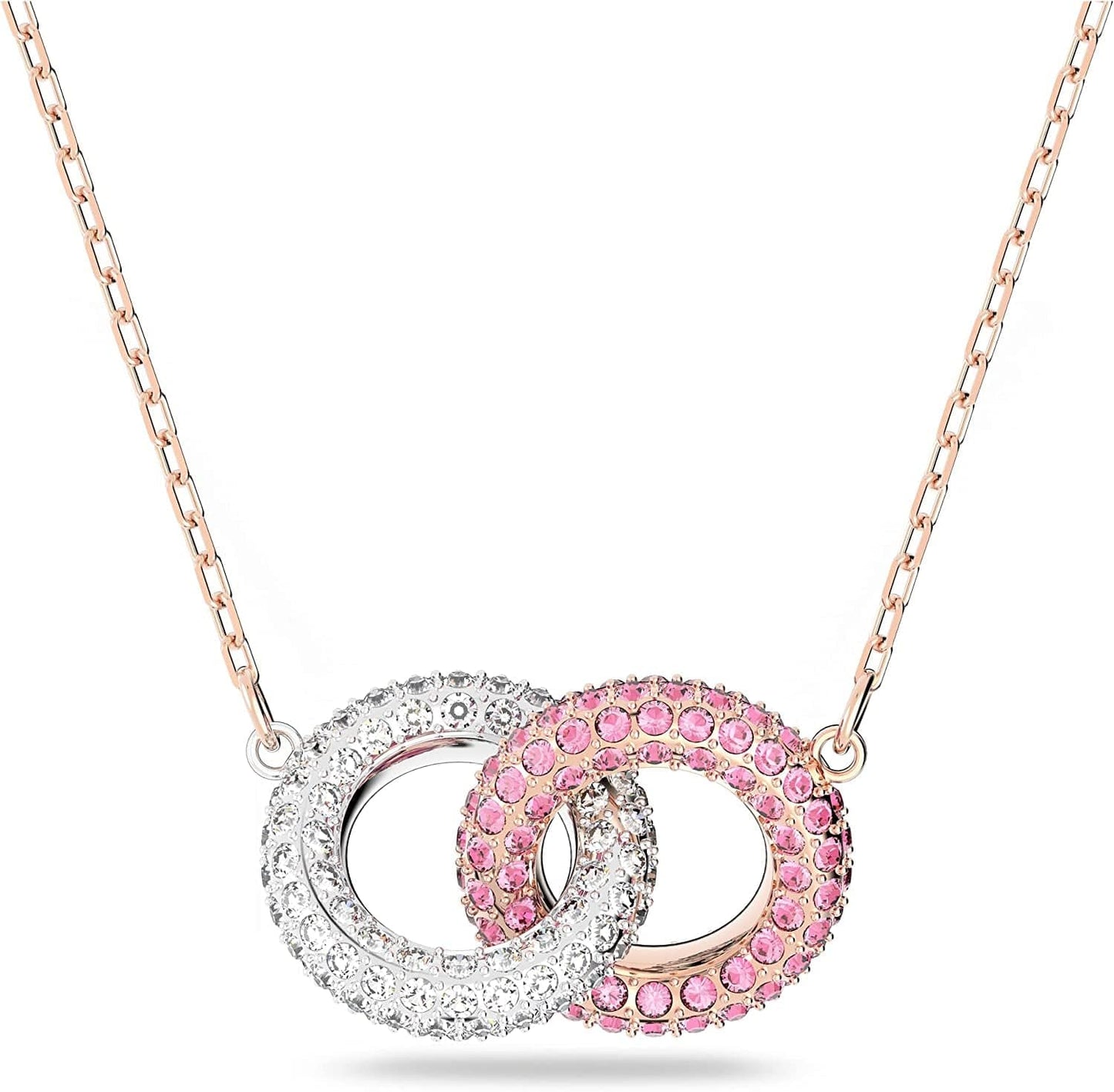 Swarovski Stone Crystal Earrings and Necklace Jewelry Collection Pendant Necklace - Pink Crystals