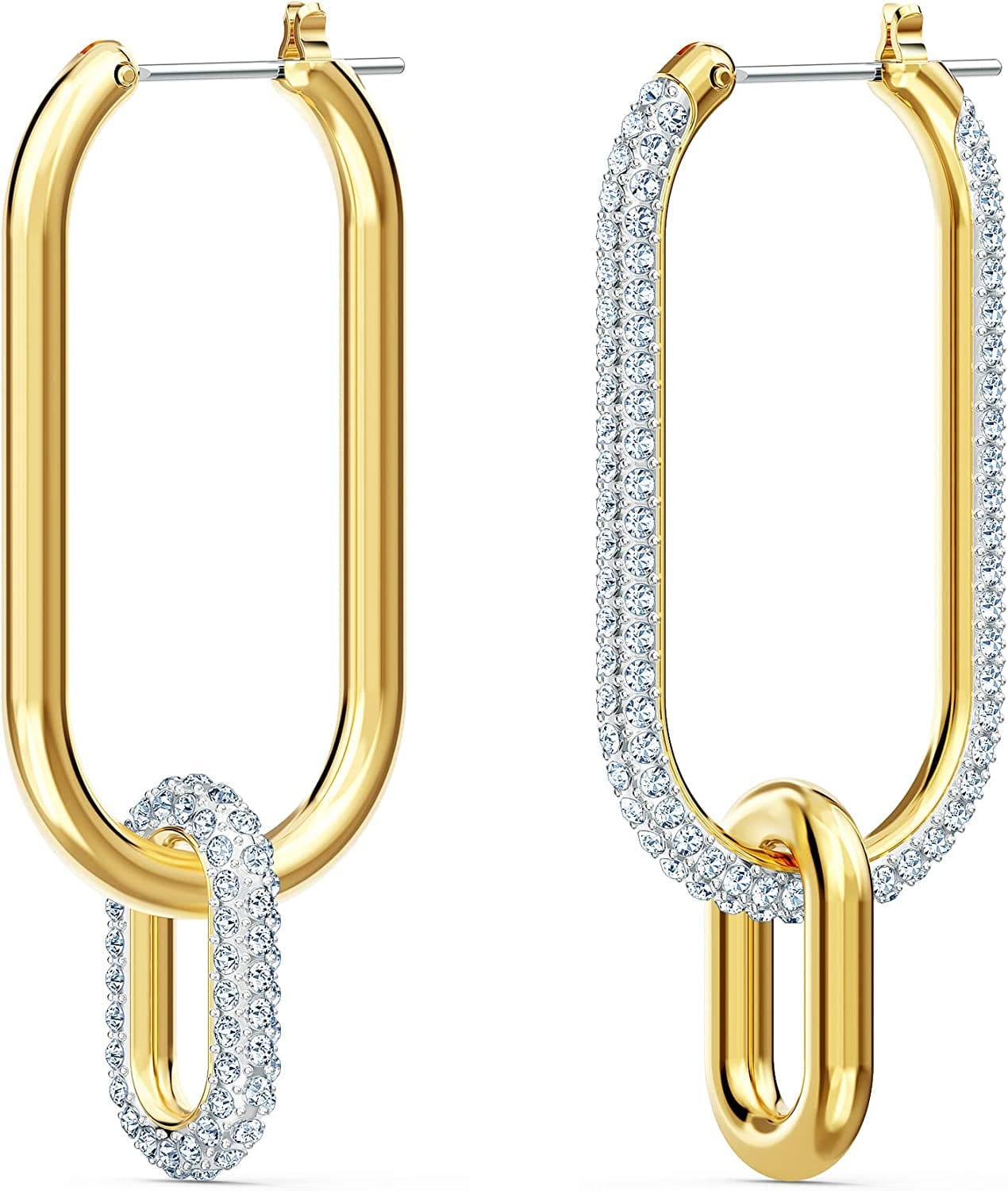Swarovski Stone Crystal Earrings and Necklace Jewelry Collection Hoop Pierced Earrings