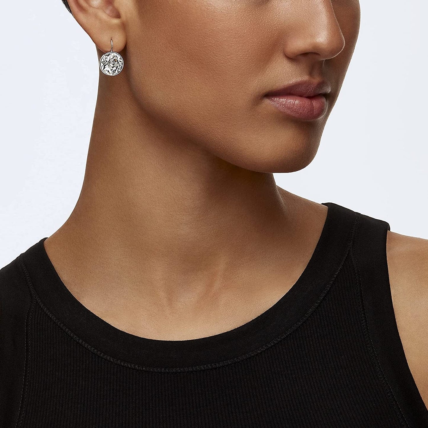 Swarovski Women'S Bella Heart Earrings Collection, Pink Crystals, Clear Crystals White