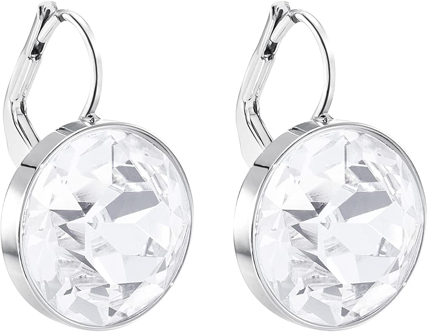 Swarovski Women'S Bella Heart Earrings Collection, Pink Crystals, Clear Crystals White