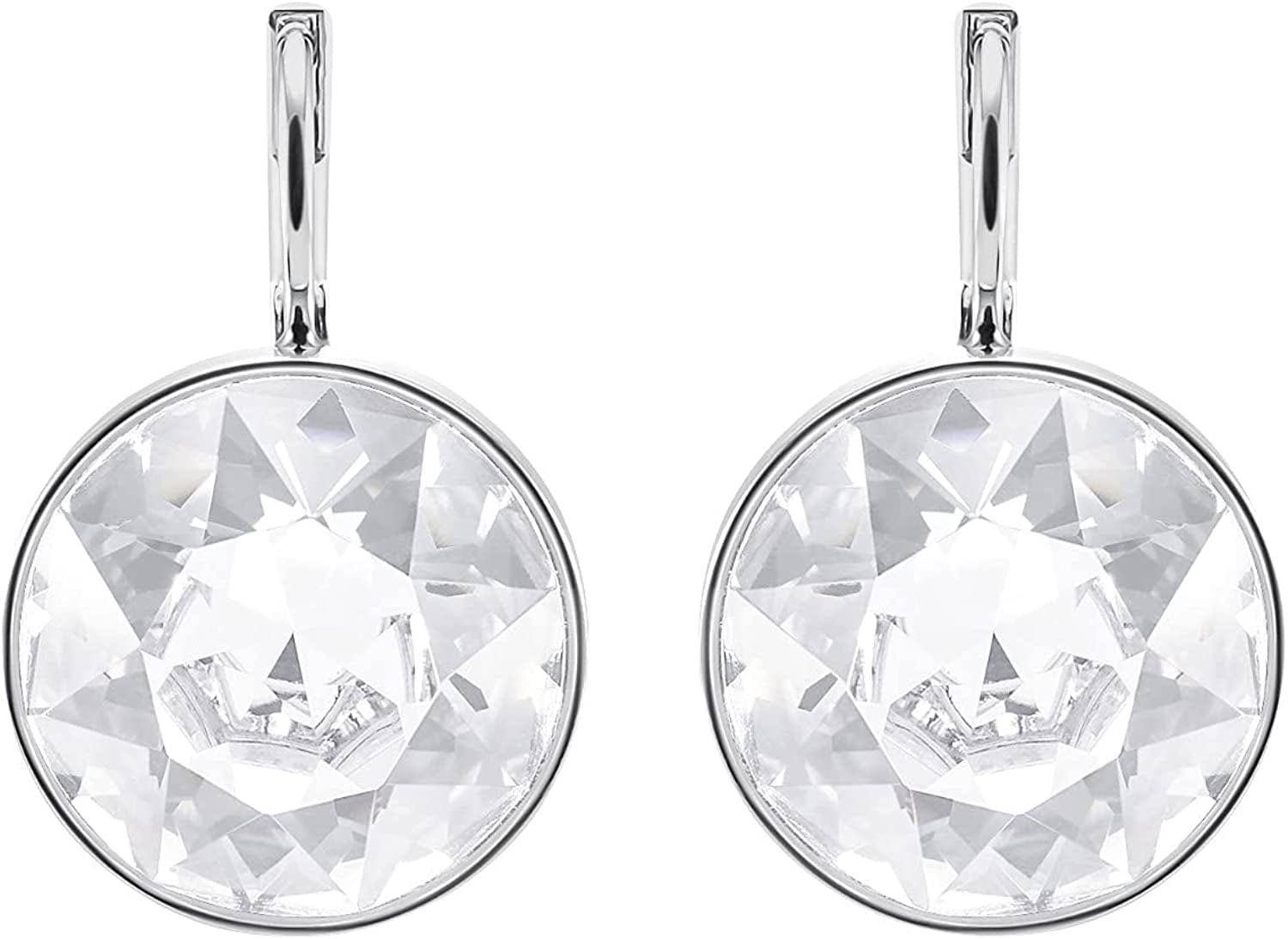 Swarovski Women'S Bella Heart Earrings Collection, Pink Crystals, Clear Crystals White