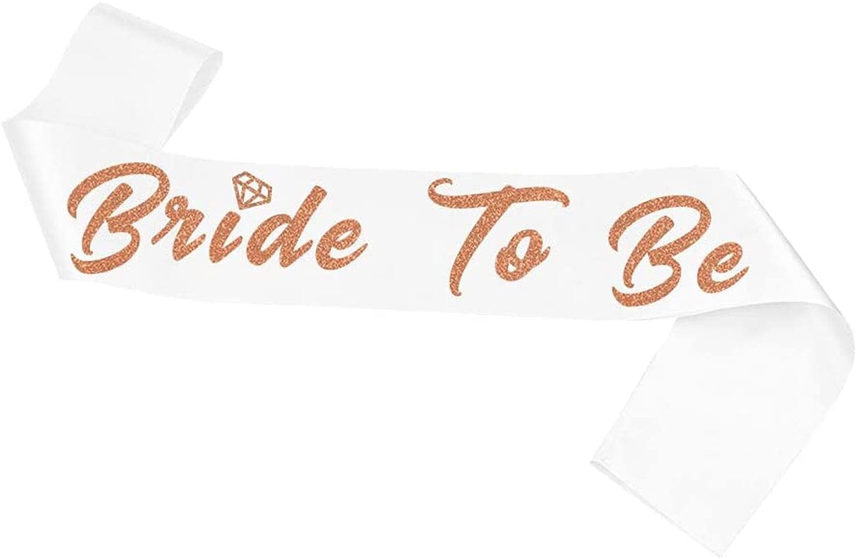 SWYOUN Bride to Be Sash Groom to Be Sash Bachelorette Party Supplies Bride to Be and Groom to Be Rosette Badge Bridal Shower Decorations Apparel & Accessories > Clothing Accessories > Sashes SWYOUN