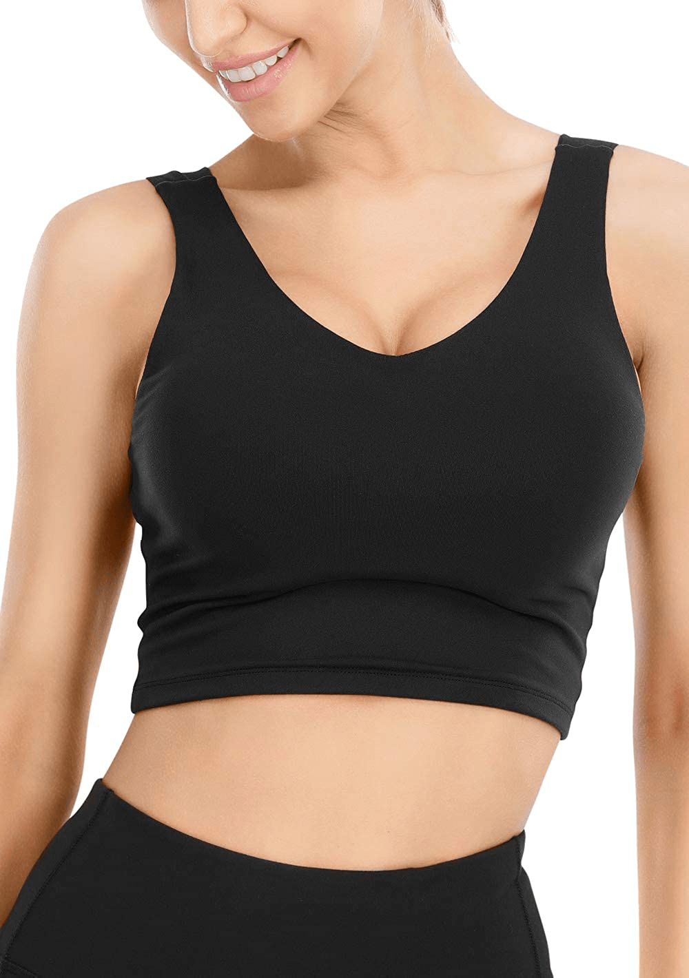 TASADA V-Neck Sports Bras for Women - Wirefree Padded Yoga Bra Running Workout Aesthetic Crop Tank Tops Apparel & Accessories > Clothing > Underwear & Socks > Bras Kylie Max