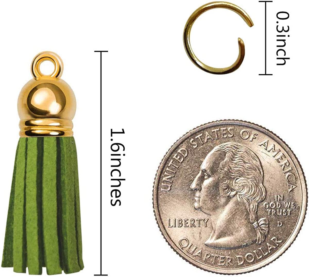 Tassels for Keychains Faux Suede Tassel for DIY Jewelry Making 60 Pcs Leather Keychain Charms Bulk & 60 Pcs Jump Rings Key Chain Rings Bulk for Cellphone Straps Pendants Crafts Christmas Gift