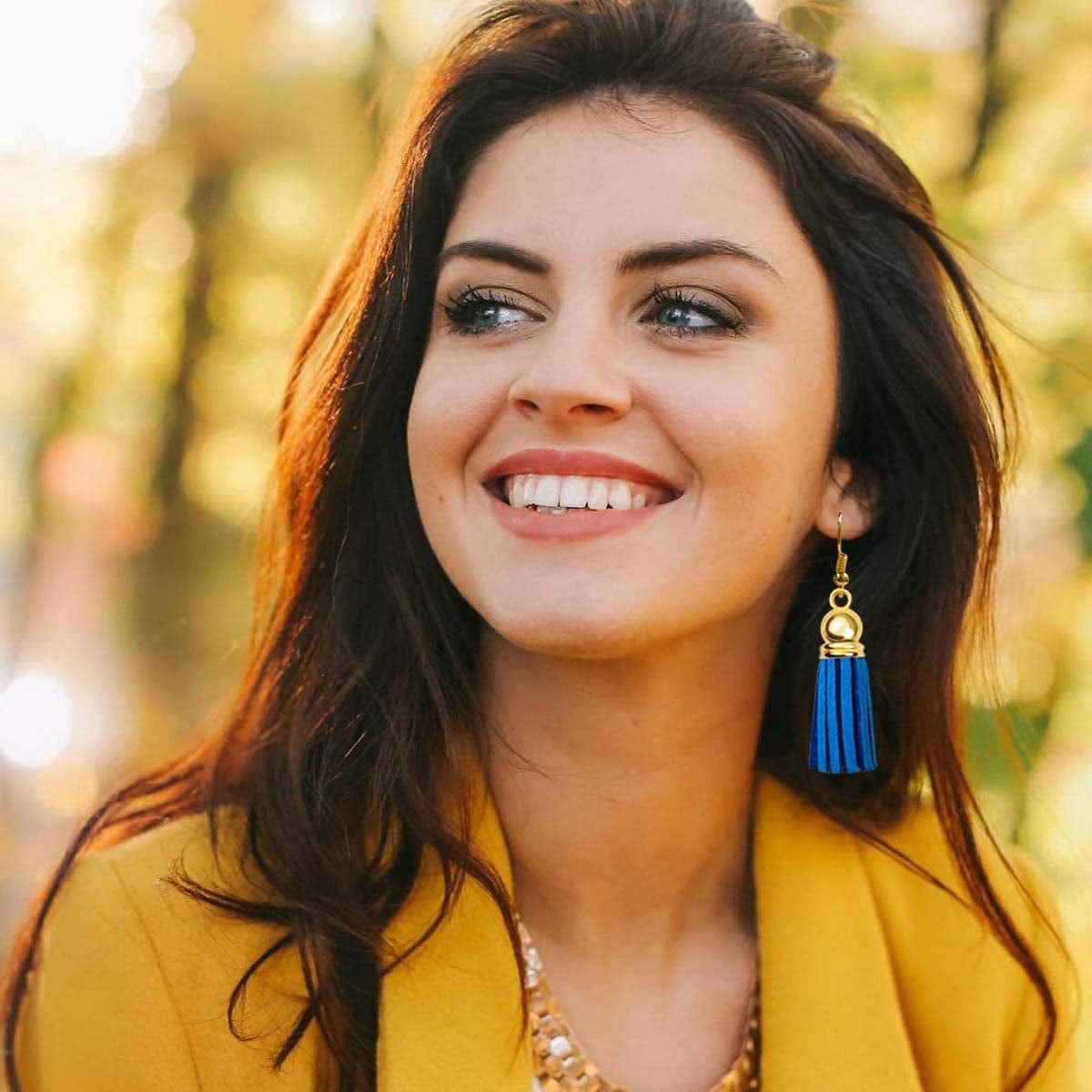 Tassels for Keychains Faux Suede Tassel for DIY Jewelry Making 60 Pcs Leather Keychain Charms Bulk & 60 Pcs Jump Rings Key Chain Rings Bulk for Cellphone Straps Pendants Crafts Christmas Gift