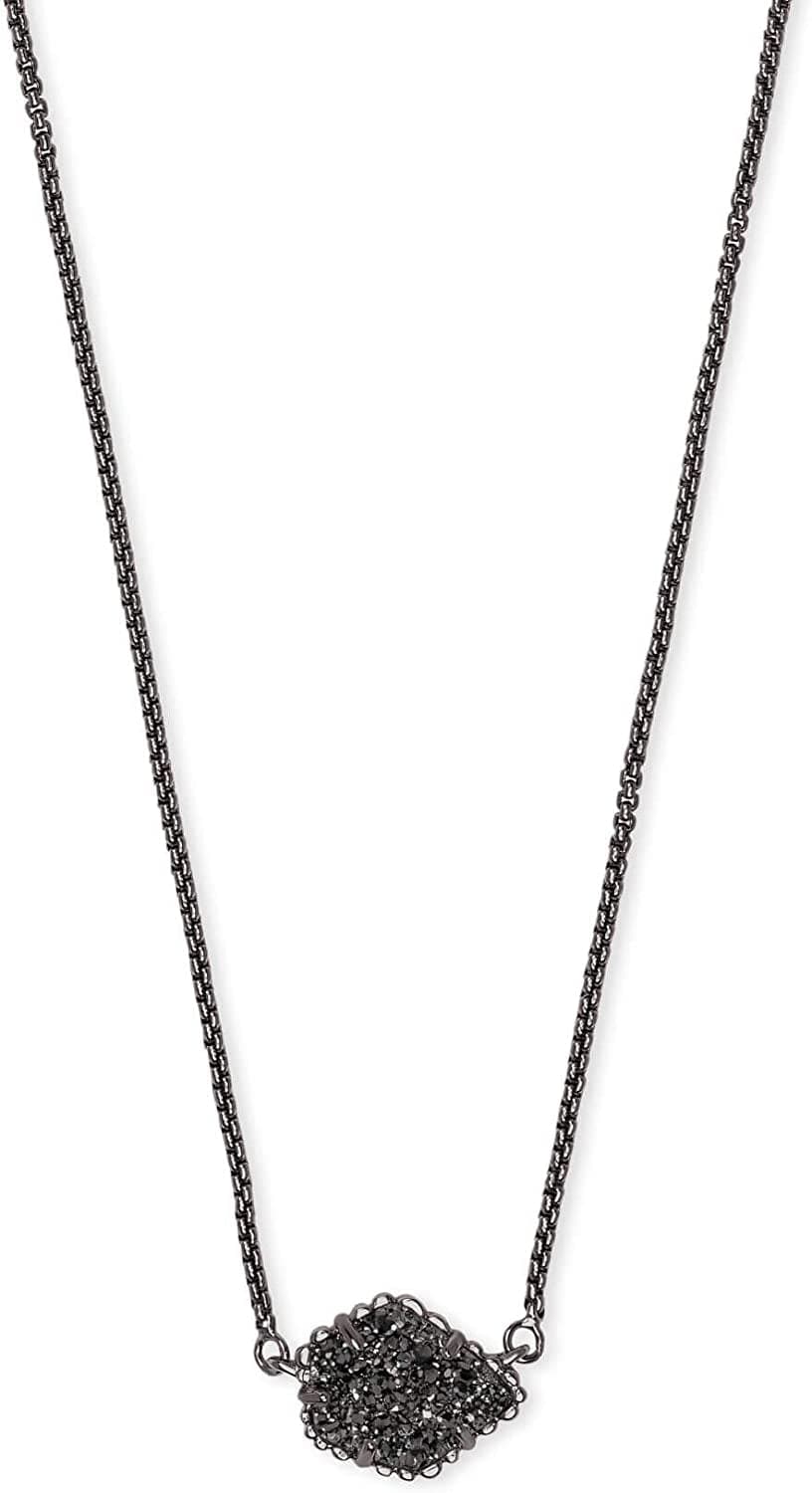 Tess Pendant Necklace for Women, Fashion Jewelry GUNMETAL - BLACK DRUSY