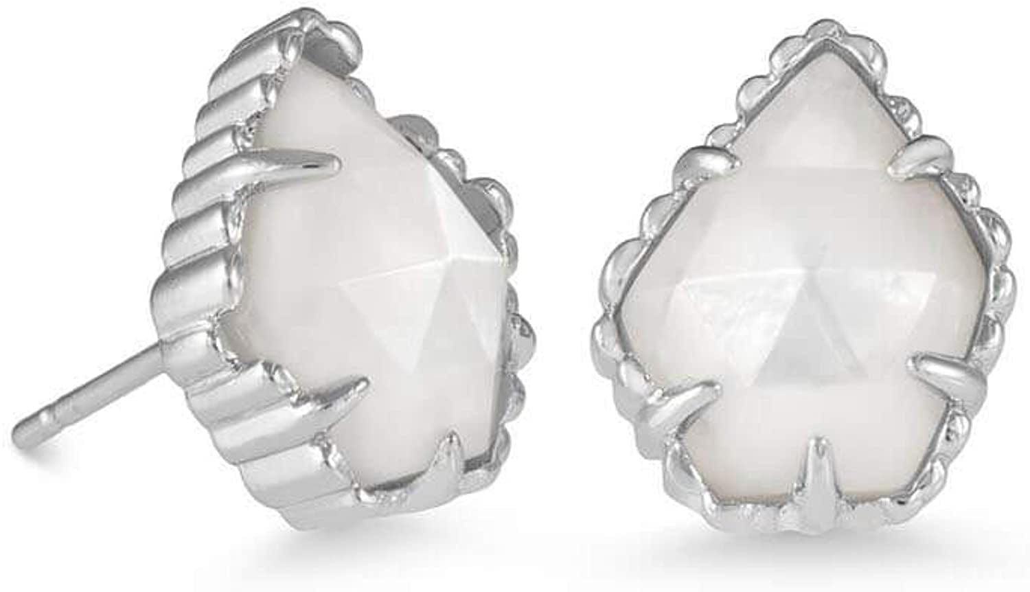 Tessa Stud Earrings for Women, Fashion Jewelry RHODIUM - Ivory MOTHER OF PEARL