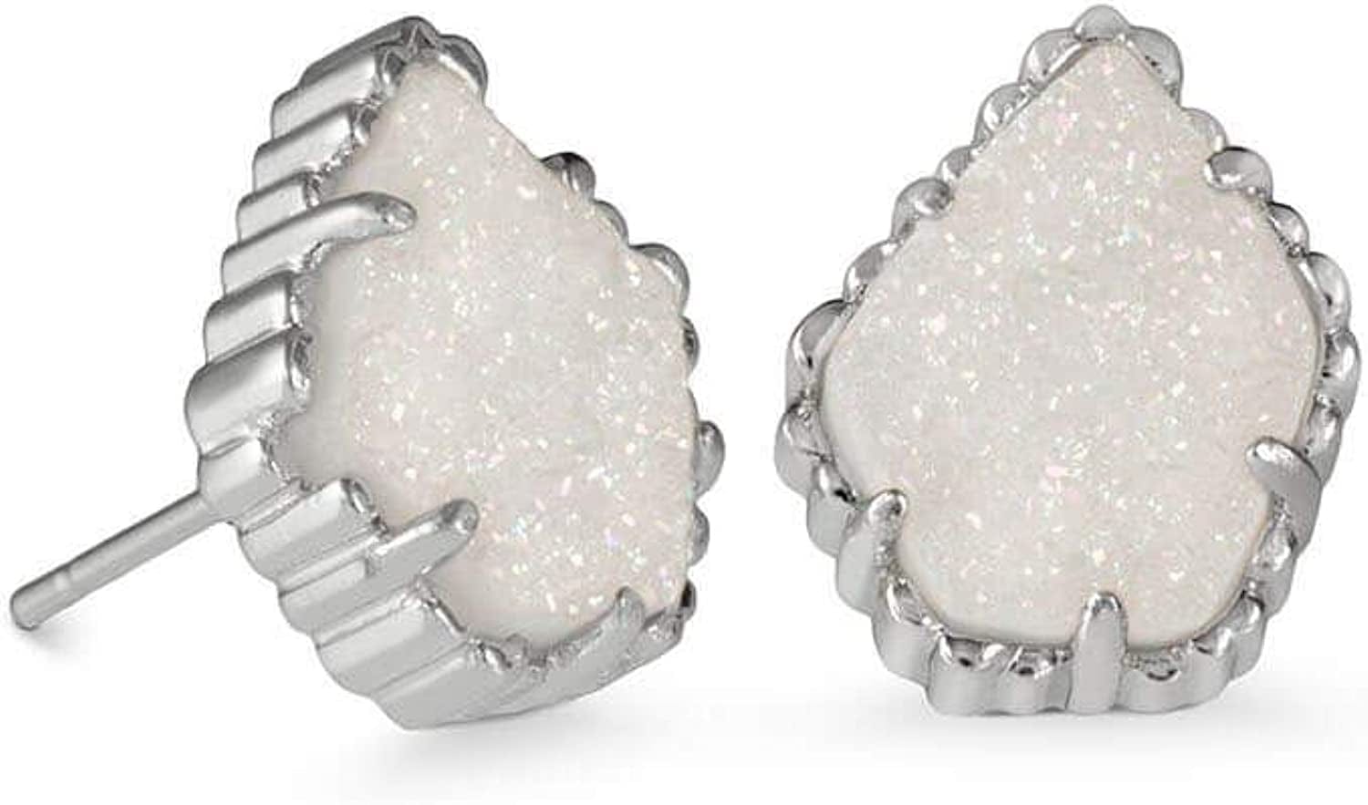 Tessa Stud Earrings for Women, Fashion Jewelry RHODIUM - IRIDESCENT DRUSY