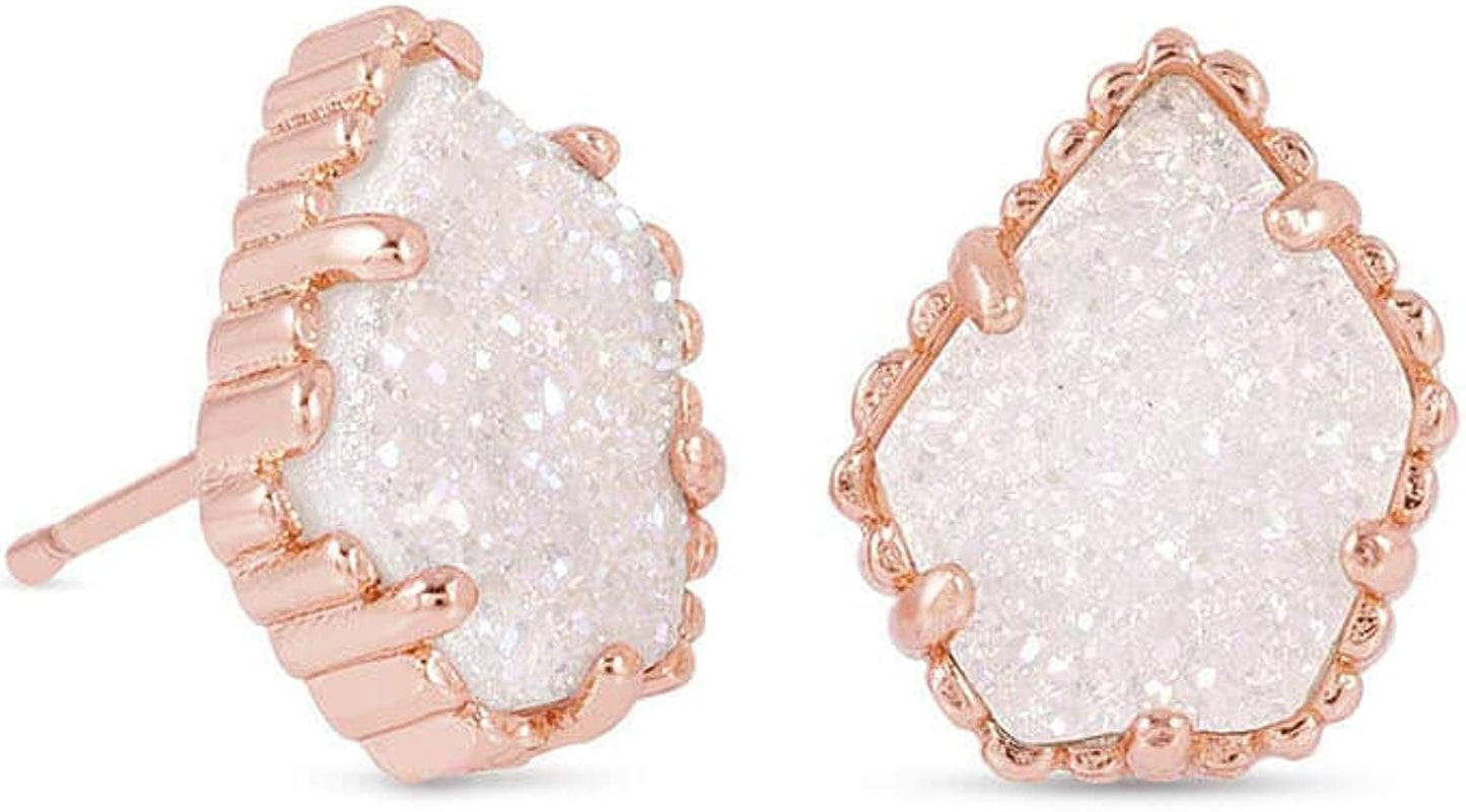 Tessa Stud Earrings for Women, Fashion Jewelry ROSE GOLD - IRIDESCENT DRUSY