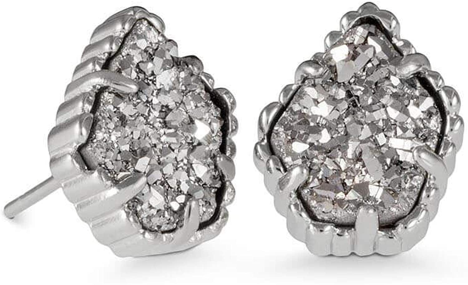 Tessa Stud Earrings for Women, Fashion Jewelry RHODIUM - PLATINUM DRUSY