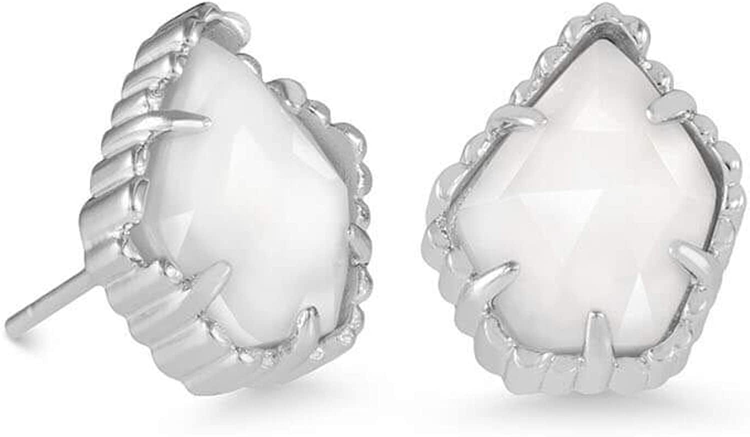 Tessa Stud Earrings for Women, Fashion Jewelry RHODIUM - WHITE MOTHER OF PEARL